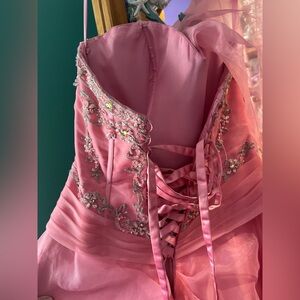 New Arrival Pink Straps Sequin Beaded Long Ball Gown Formal Occasion Gowns Y4918 main image 1